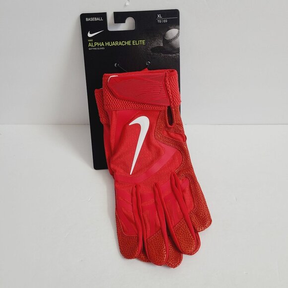 Nike Alpha Huarache Elite Batting Gloves CV0720-606 Size XL Red